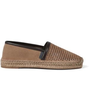 Brunello Cucinelli Leren Espadrilles - Bruin