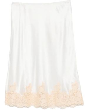 Doen Falda Midi Elowette De Encaje - Blanco