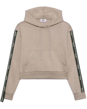 Gcds Sweatshirt Logo Tape Scouba Hoodie - Natural