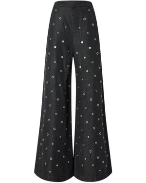 Pinko Eyelet-Embellished Pants - Black