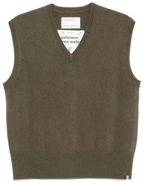 Extreme Cashmere V-Neck Sleeveless Top - Green
