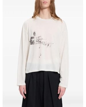 Ann Demeulemeester T-Shirt Met Print - Wit