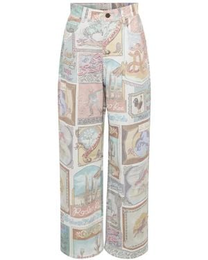 ALÉMAIS Andie Graphic-Print Jeans - White