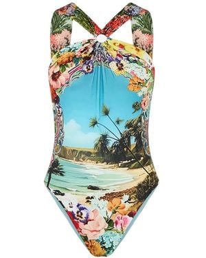 CAMILLA Maillot De Bain Bathing Bombshell Orné De Cristaux - Blue