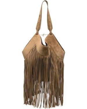 KHAITE Small Lotus Fringed-Design Tote Bag - Metallic