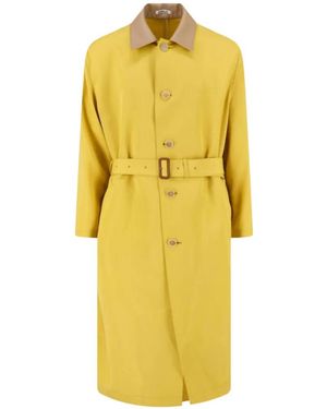 AURALEE Belted Trench Coat - Yellow