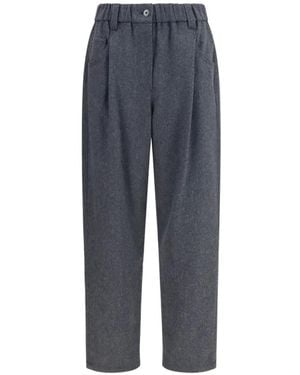 Brunello Cucinelli Wool Blend Pants - Blue