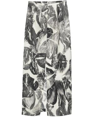 Alysi Zip-Fastening Midi Skirt - White