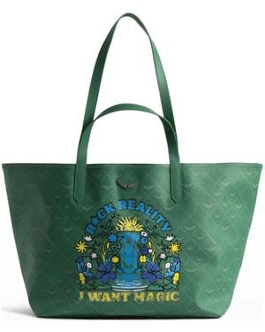 Zadig & Voltaire Z Shopper Xl Monogram Tag Bag - Green