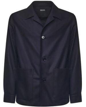 ZEGNA Wool Shirt Jacket - Blue