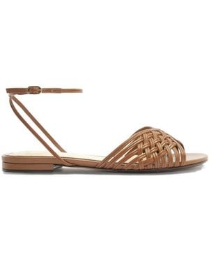 Alexandre Birman Lilian Woven Ankle-Strap Sandals - Brown