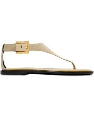 Balmain Anthem Flat Sandals - Natural