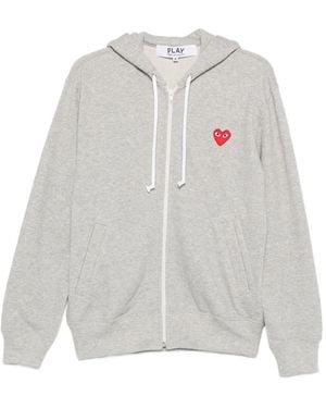 COMME DES GARÇONS PLAY Sudadera Con Capucha Y Parche Del Logo - Blanco