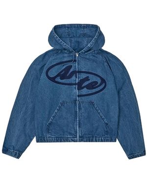 Arte' Hooded Logo Jacket - Blue