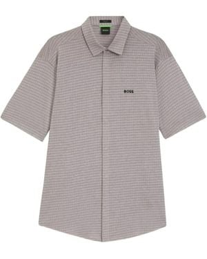 BOSS Short-Sleeved Regular-Fit Shirt - Grey