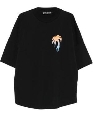 Palm Angels Palm Tree-Print T-Shirt - Black