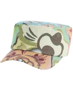 KENZO Patterned-Jacquard Cap - Green