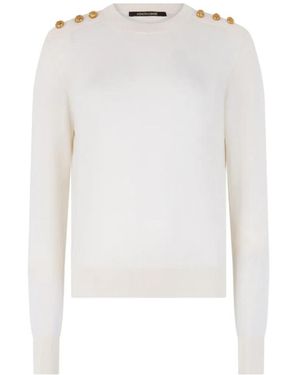 Roberto Cavalli Button-Embellished Jersey - White