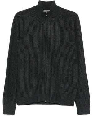 Corneliani Gerippter Cardigan mit Reißverschluss - Schwarz