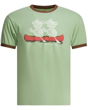 Kapital Print Ringer T-Shirt - Green