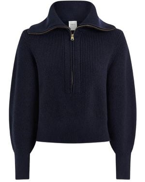 Varley Gerippter Maura Pullover Mit Kurzem Reißverschluss - Blau