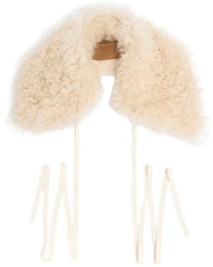 Ann Demeulemeester Curled Shearling Collar Scarf - White