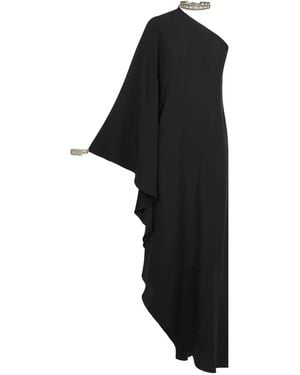 Taller Marmo Bolkan Crystal One-Shoulder Midi Dress - Black