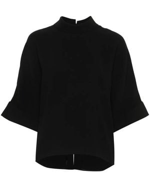 Mark Kenly Domino Tan Bailee Crepe Blouse - Black