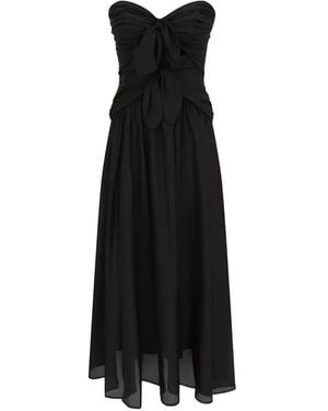 Zimmermann Aster Tie-Detail Midi Dress - Black