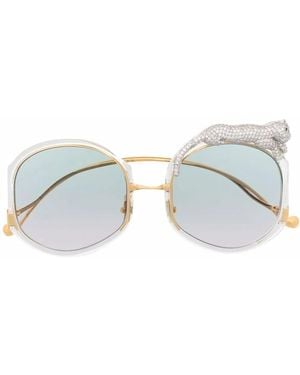 Anna Karin Karlsson Rose Et Le Rêve Round-Frame Sunglasses - Blue