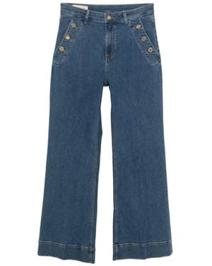 GANT Button-Detail Flare Jeans - Blue
