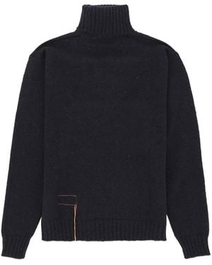 Fortela Ribbed-Cuff Turtleneck Wool Jumper - Blue