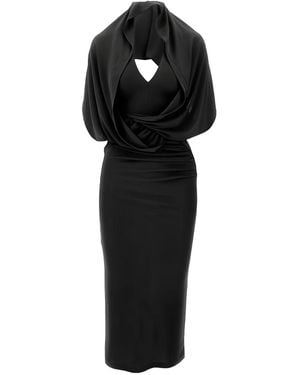 ANDAMANE Annie Open-Back Midi Dress - Black