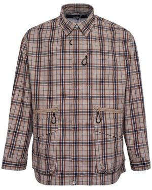 Comme des Garçons Zipped Checked Jacket - Brown