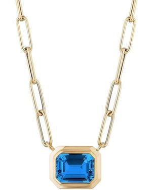 Goshwara 18K Emerald Pendant - Blue