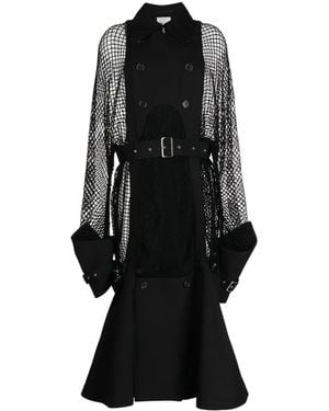Noir Kei Ninomiya Doppelreihiger Mantel Mit Gürtel - Schwarz
