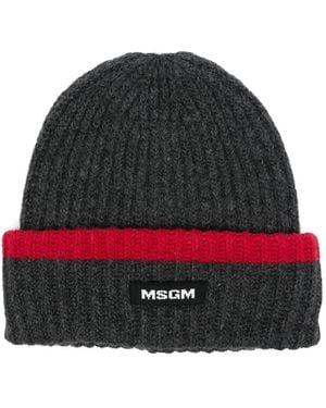 MSGM リブニット ビーニー - レッド