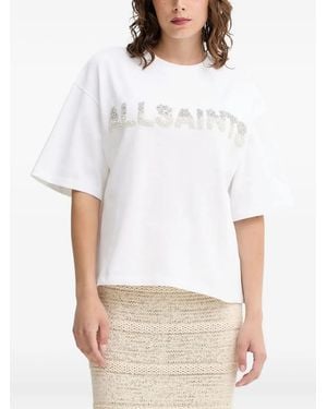 AllSaints Amelie Pearl-Embellished T-Shirt - White