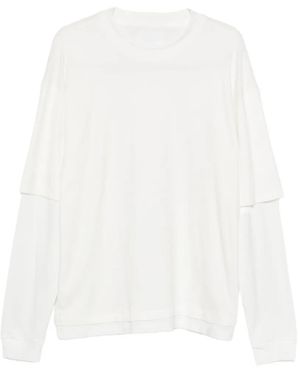 Woc Layered-Sleeve Crew-Neck T-Shirt - White