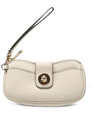 Marc Jacobs Turnlock Leather Clutch Bag - Natural