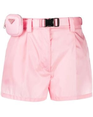 Prada Shorts Con Cintura - Rosa