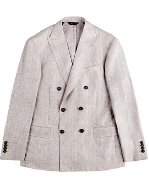 Fay Veste Croisée À Revers Pointus - Blanc