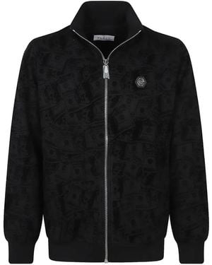 Philipp Plein Tracksuit Jacket All-Over Dollar - Black