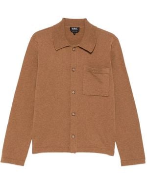 A.P.C. Buttoned Patch-Pocket Cardigan - Brown