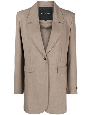 Herskind Nat Single-Breasted Blazer - Natural