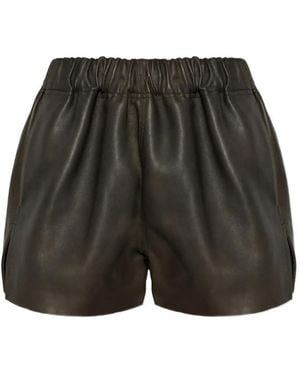 Rick Owens Leather Shorts - Black
