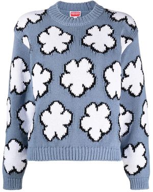 KENZO Boke Flower Intarsien-Pullover - Blau
