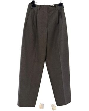 Givenchy Wide-Leg Pleated Tailored Trousers - Grey
