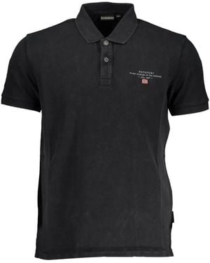 Napapijri Logo-Embroidered Polo Shirt - Black