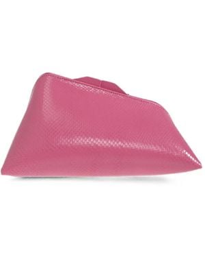 The Attico 8:30Pm Snakeskin-Effect Clutch Bag - Pink